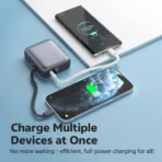 QCY PB10C 10000mAh 35W PD Fast Charging Mini Power Bank with Built-in Type C Cable - Image 5