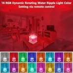 Special Atmosphere Lamp for Couples, Bedroom Mood Night Light, Bedside Flame Desktop Remote Control Rotating Water Ripple Lamp, Super Bright - Image 2